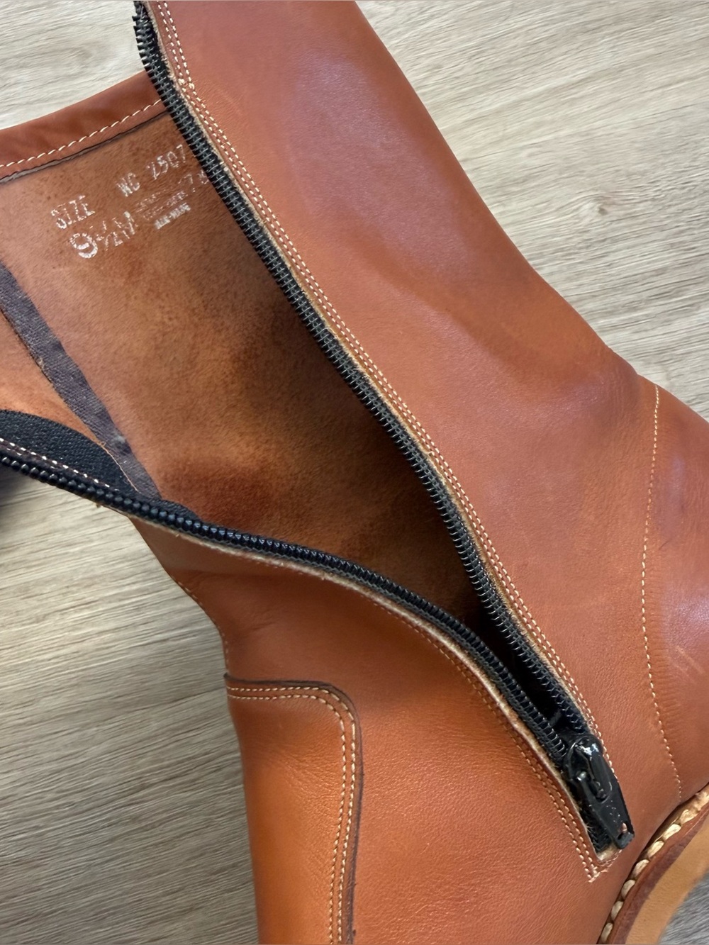 Vintage 70s Levi’s Chunky Campus Ankle Zip Boots Mens 8.5 | 9.5 Women’s USA Made - Picture 15 of 16